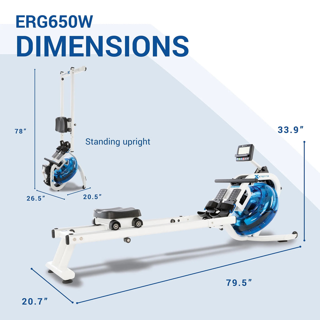 Water Rowing Machine with 6 Resistance Levels and LCD Display H375159
