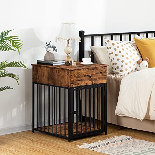 Wooden Dog Crate Furniture with Drawer V3182