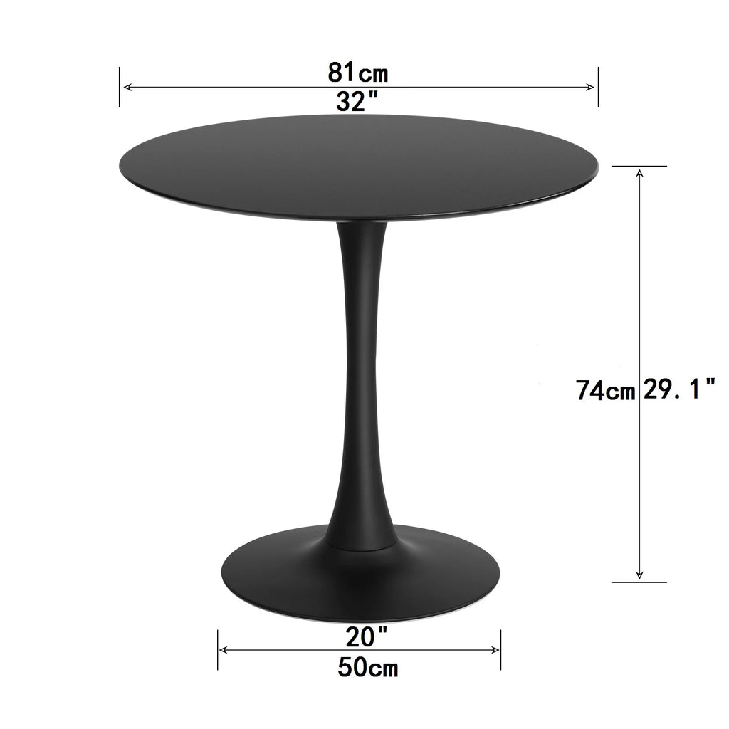 Black 3 Piece Round Dining Table Set L3598