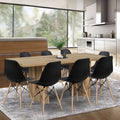 9 Piece Kitchen Table Set with 8 Black Plastic Chairs H245010