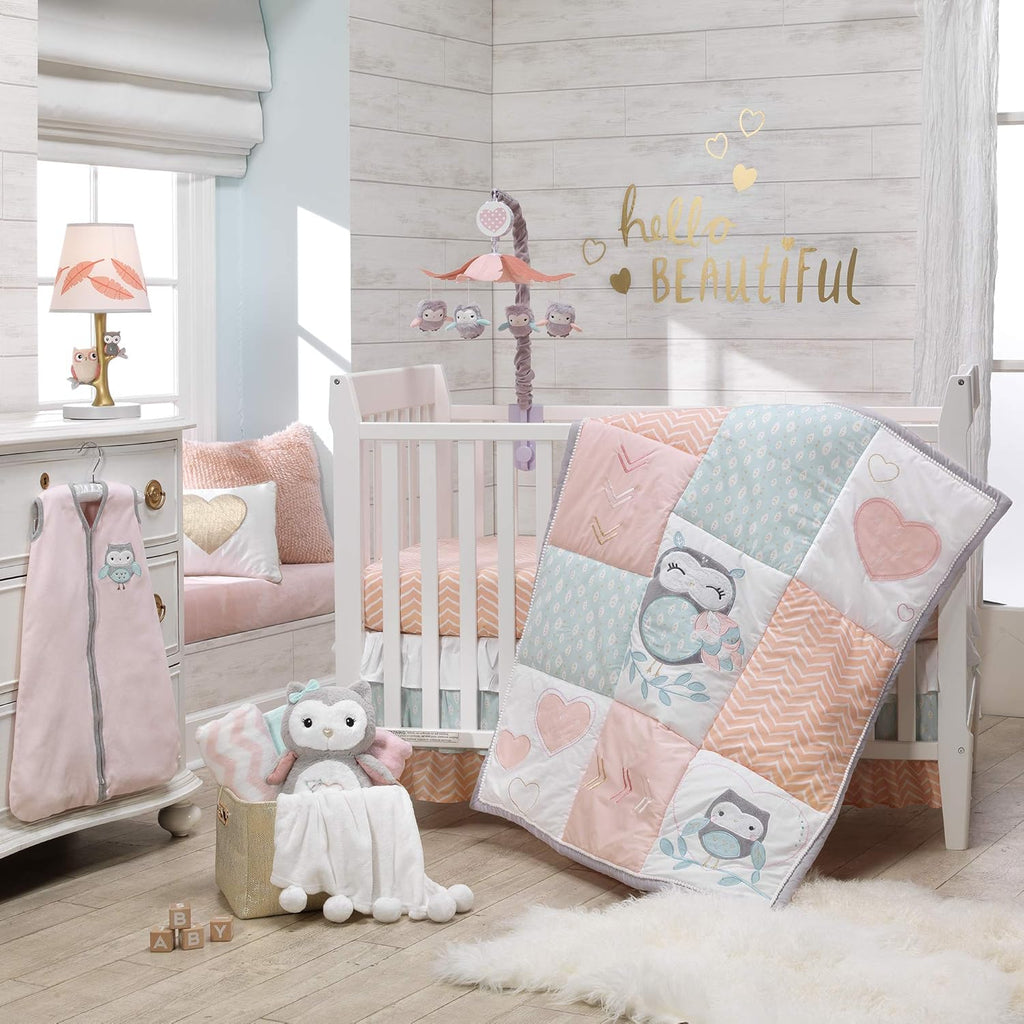 Gray/Pink Musical Baby Crib Mobile Soother Toy O38073