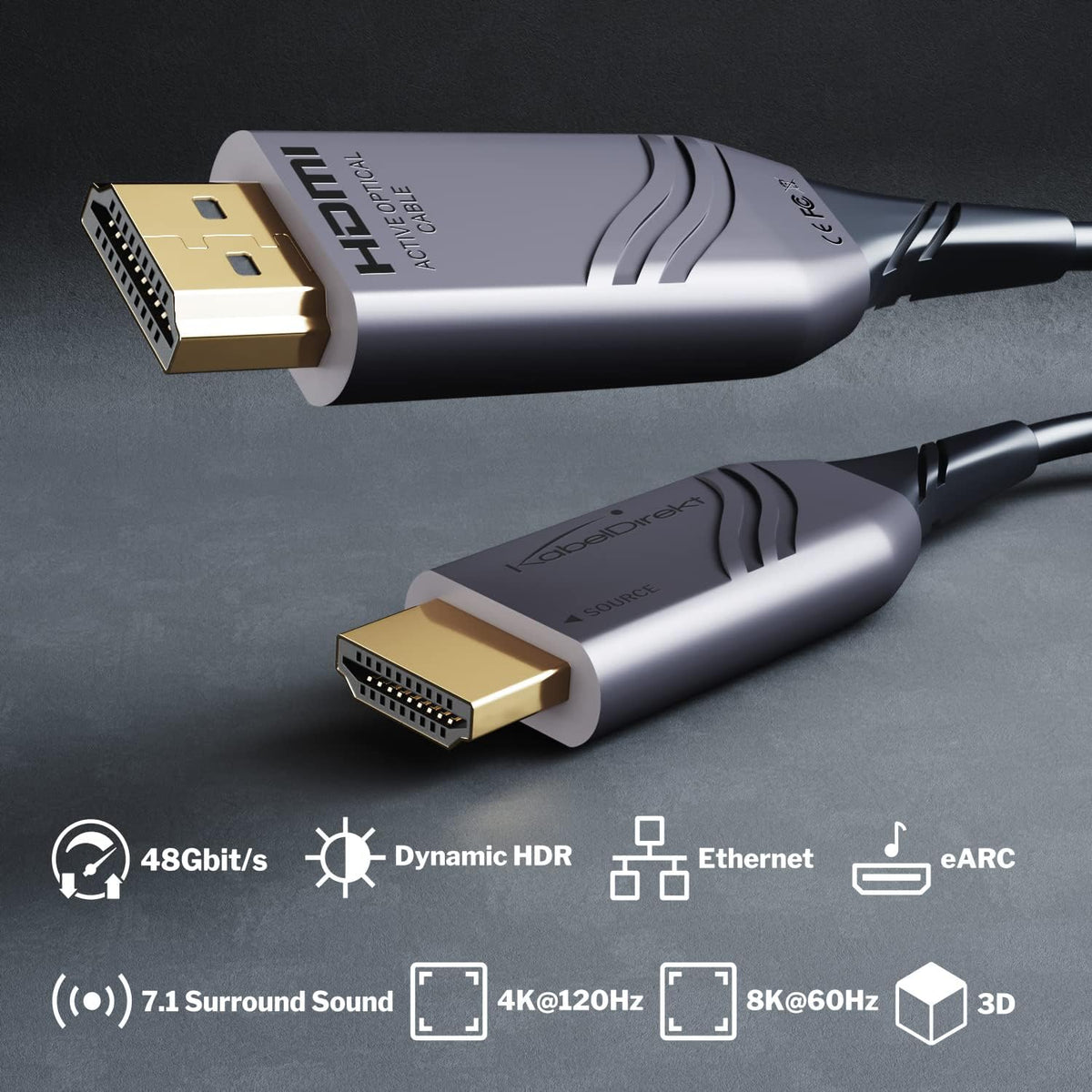 25ft 8K HDMI 2.1 Optical Ultra High Speed HDMI Cable Z656937