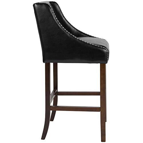 2 Pk. Walnut Barstool with Black Leather A625