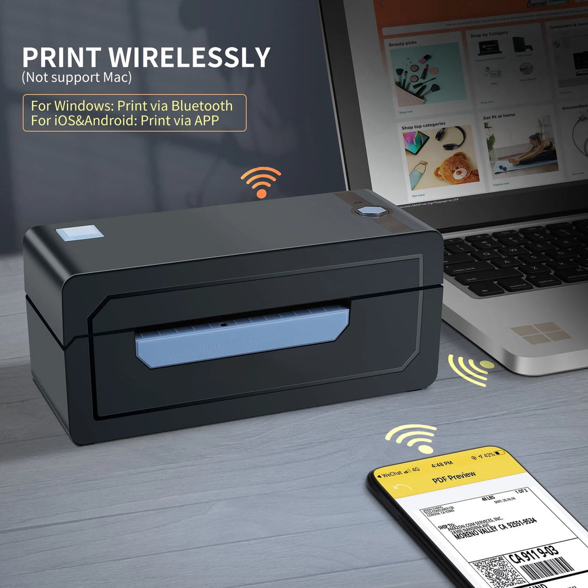 4''x6'' Bluetooth Thermal Label Printer H1561