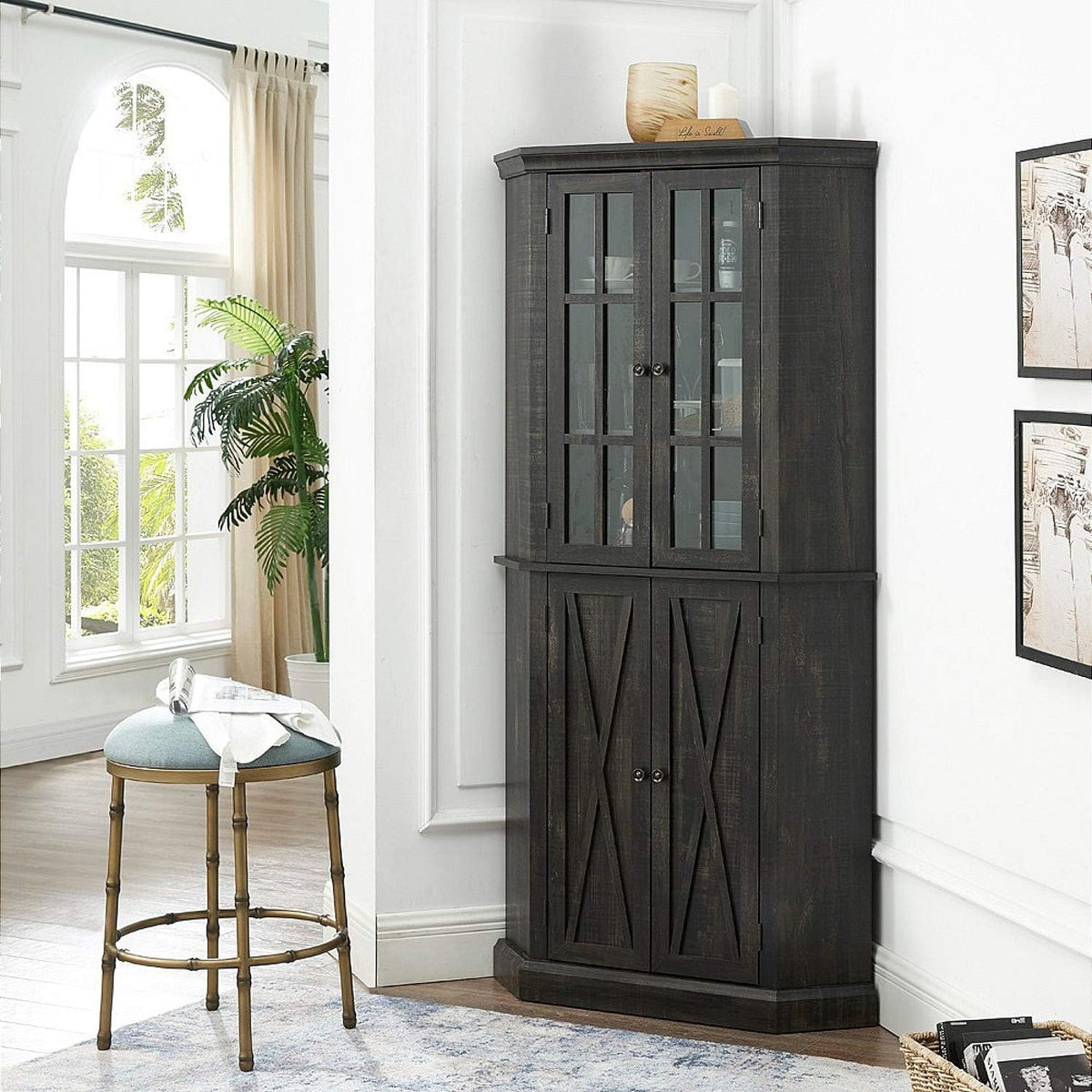 Charcoal Corner Cabinet Y771