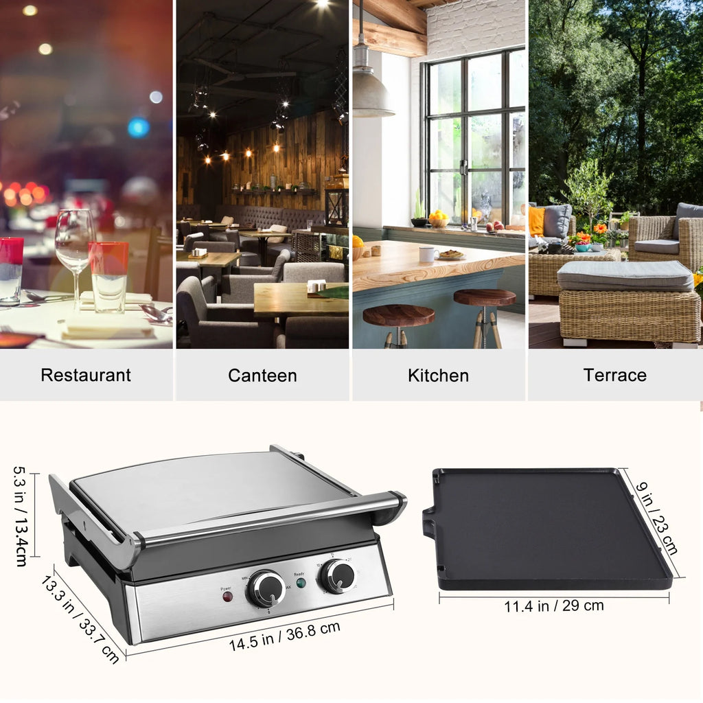 14.5" Commercial Electric Countertop Griddle Grill X2674