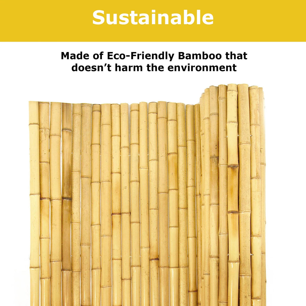 Natural Bamboo Fencing Garden Screen Rolled Fence Panel 3/4 D x 4' H x 8' L N557531