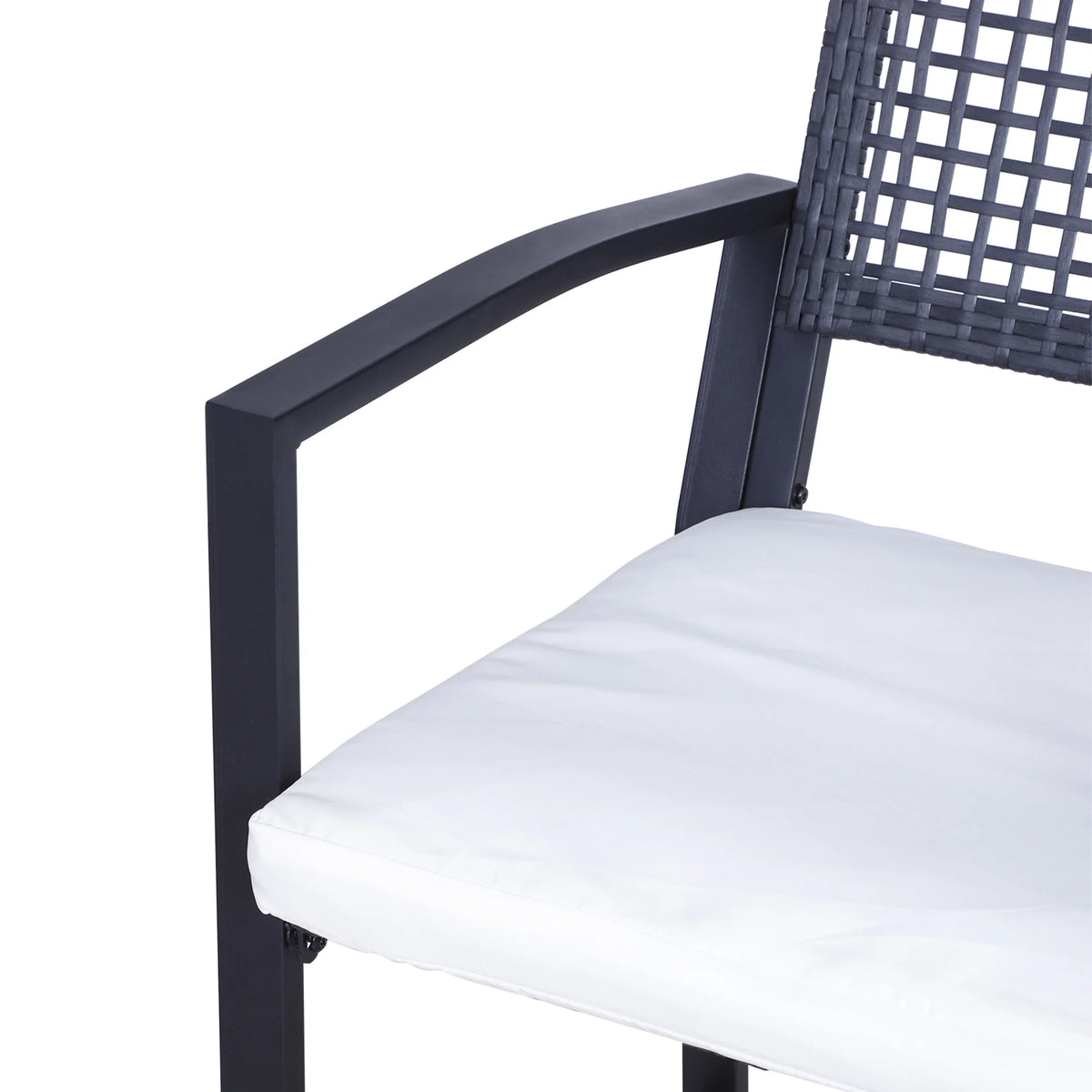 3 Pcs Rattan Wicker Patio Bar Set with Cushion T864789