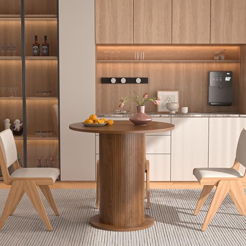 Round Dining Table for 2 with Wood Strip Base C911