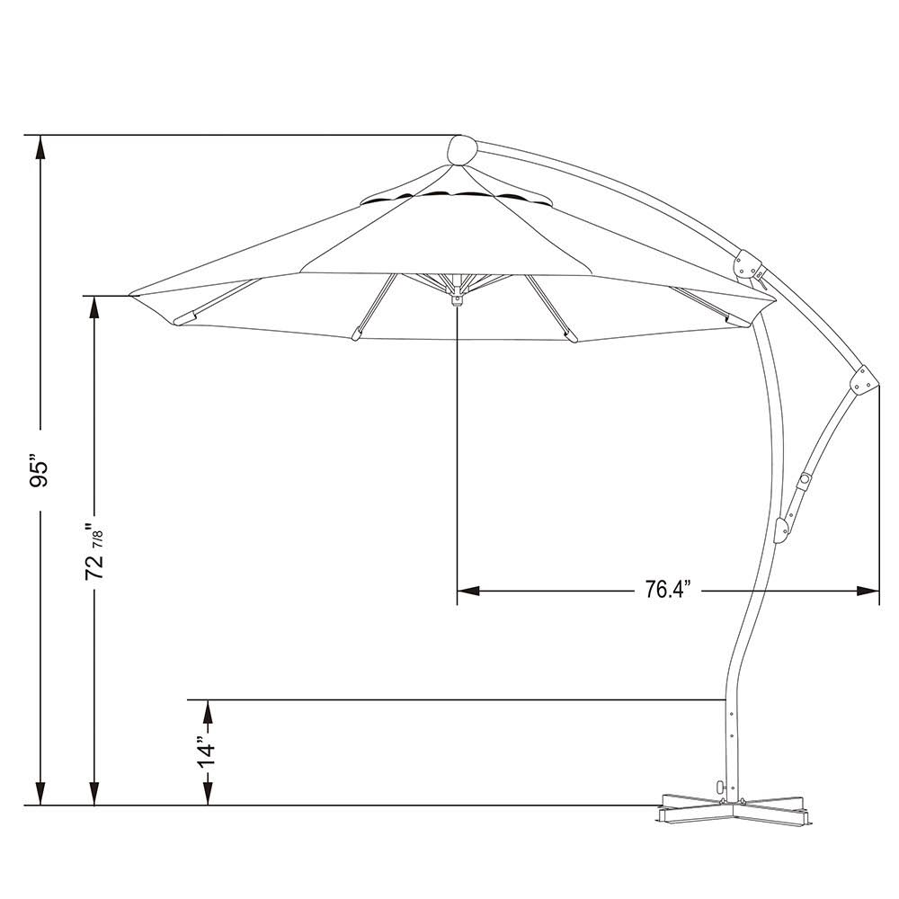 Antique Beige Cantilever Umbrella D553056