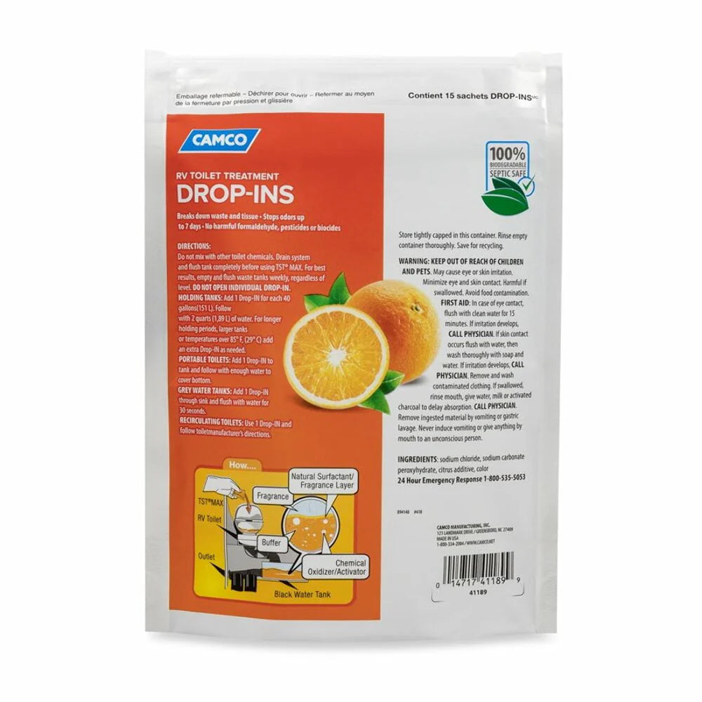 Orange Scent 15-Pack RV Toilet Treatment B697452