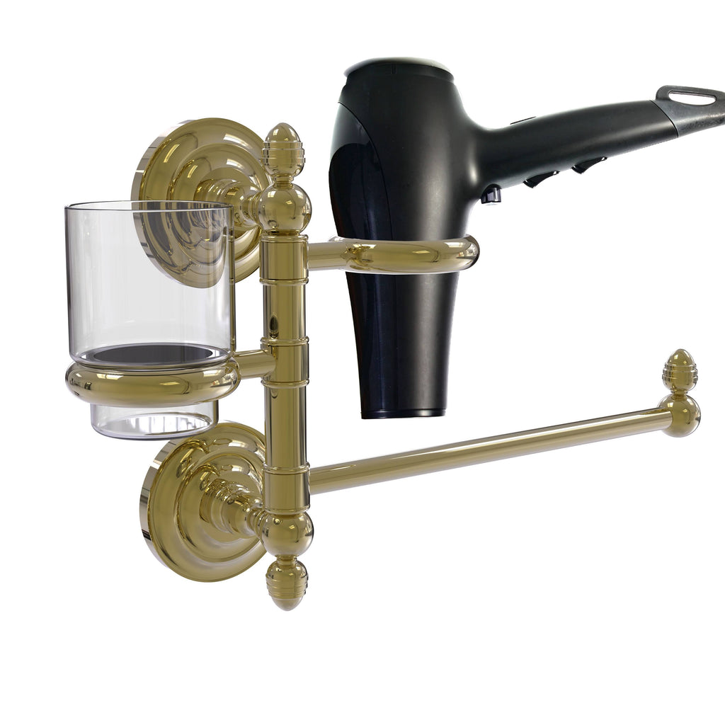 Unlacquered Brass Hair Dryer Holder and Organizer I5579