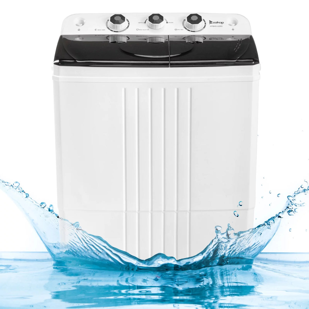 Compact Twin Tub Portable Mini Washing Machine with Drain Pump D386412