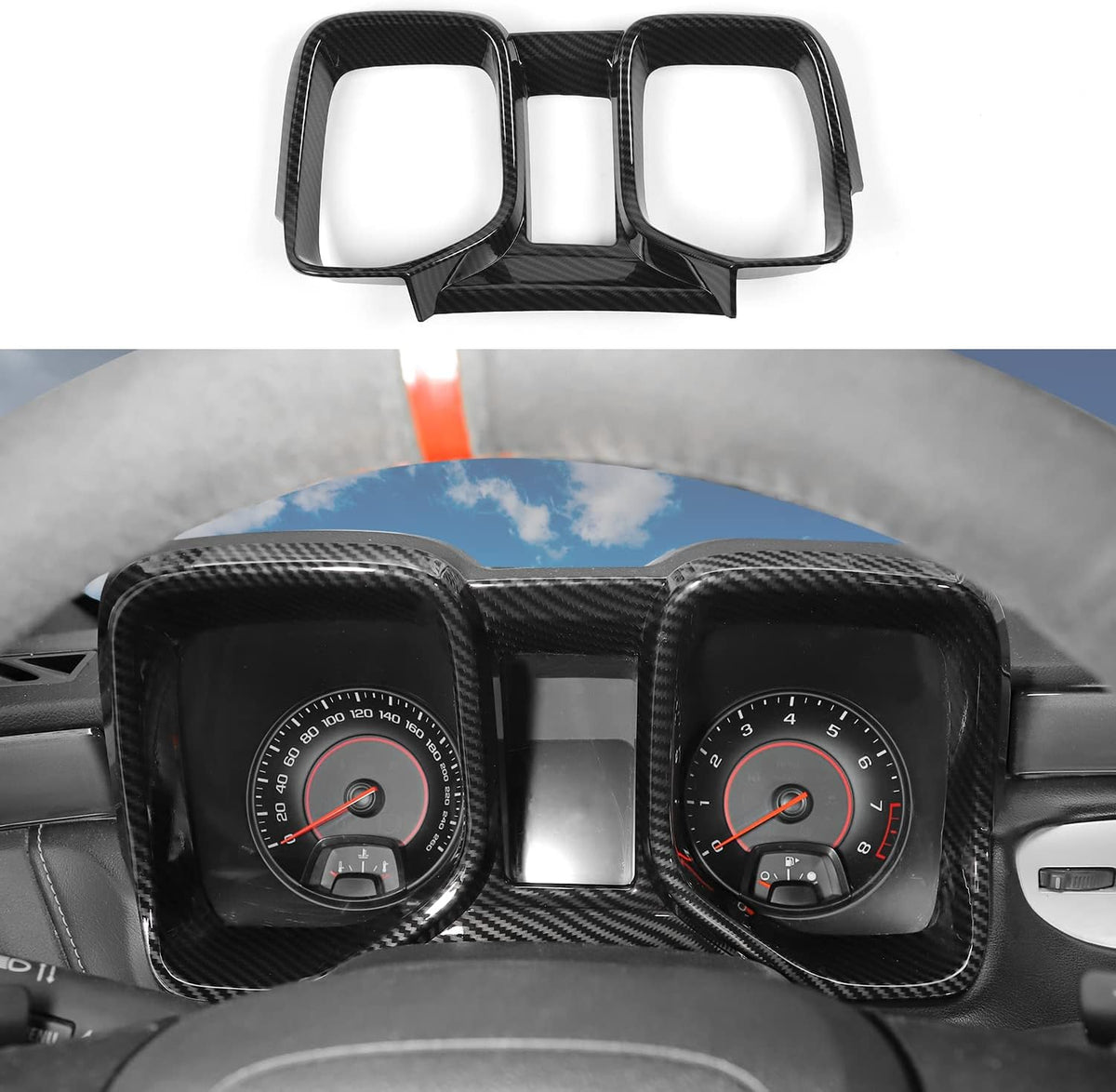 Red Dashboard Cover Panel Trim Decoration Pack of 2 S306