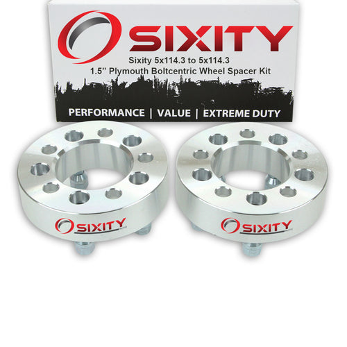 2 pc 1.5" 5x114.3 Wheel Spacers with 1/2-20tpi 1.25in Studs Lugs A24808
