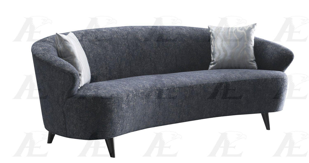 Dark Blue Linen Sofa and Loveseat Set 2 Pcs M474565