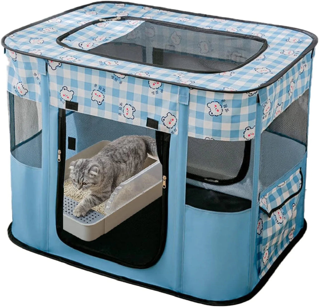 Foldable Cat Playpen with Carrying Case C33244