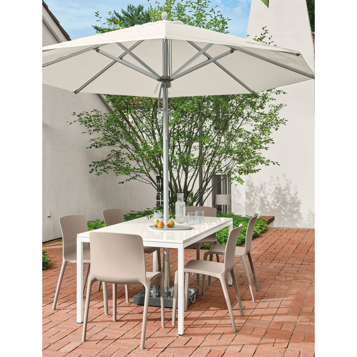 Orange Recycled HDPE Parsons Patio Table Y43733
