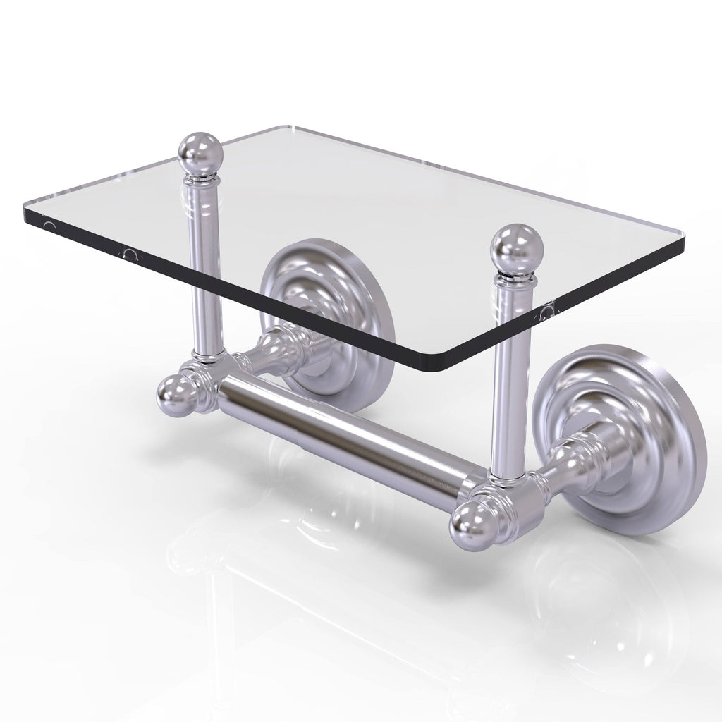 Brushed Bronze Toilet Tissue Holder with Glass Shelf Q7298