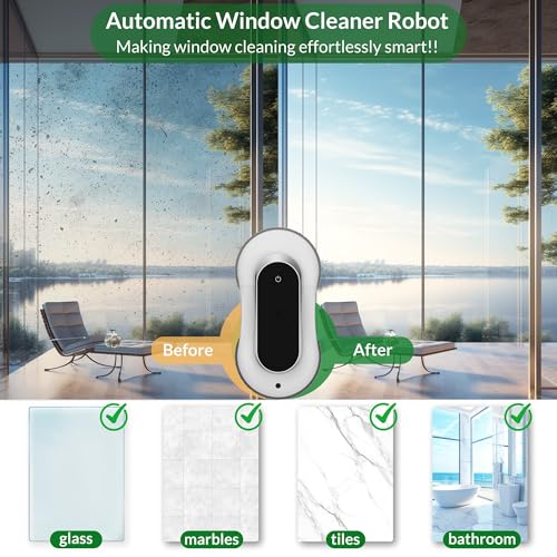 Window Cleaning Robot with Dual Water Spray, 3000Pa Suction Power Z74890