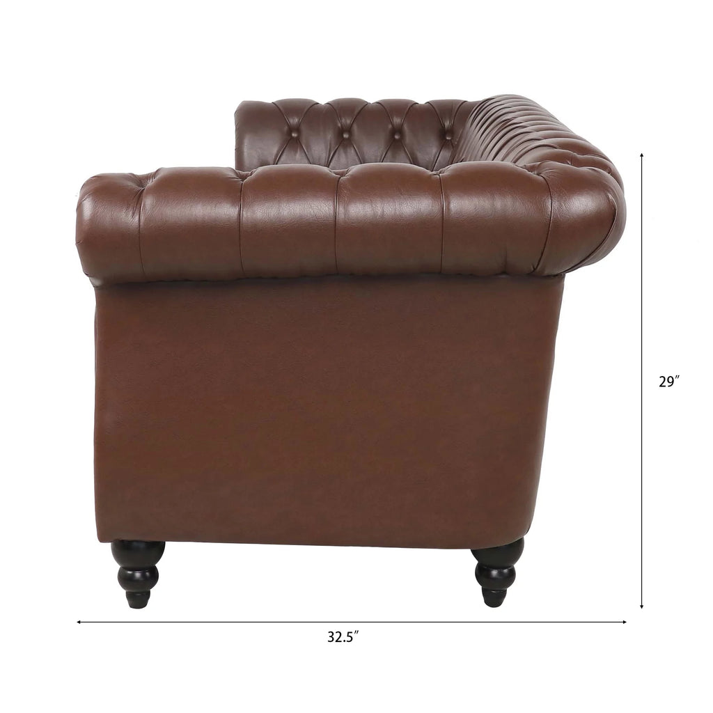 Dark Brown Leather 3-Seater Sofa R98324