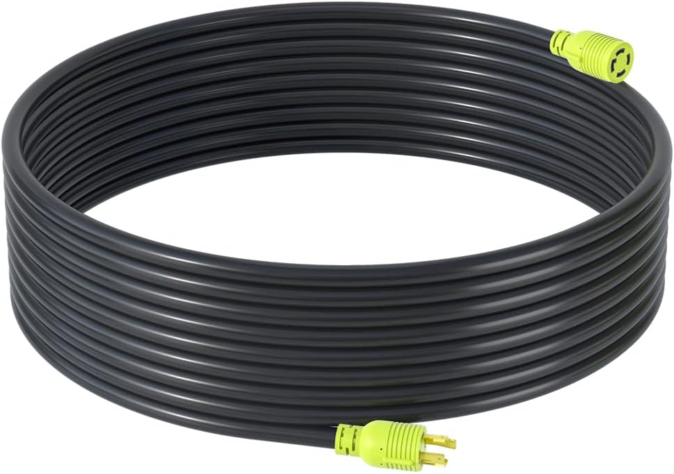 4 Prong 30 Amp Generator Extension Cord, NEMA L14-30P/L14-30R, 10 Gauge SJTW, Twist Lock Plug, 125/250V, 7500W (40FT) B4690