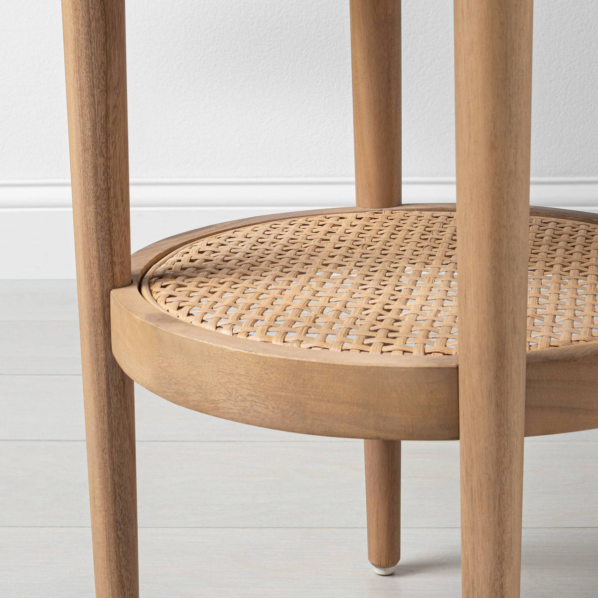Wood & Cane Round Accent Table X8347