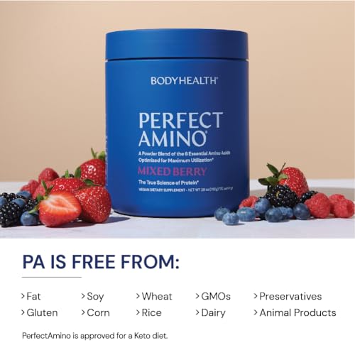 PerfectAmino Powder Mixed Berry 120 Servings 8 Essential Amino Acids Supplement N57395