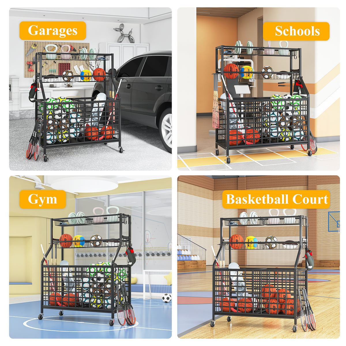 Black Rolling Storage Cart G268