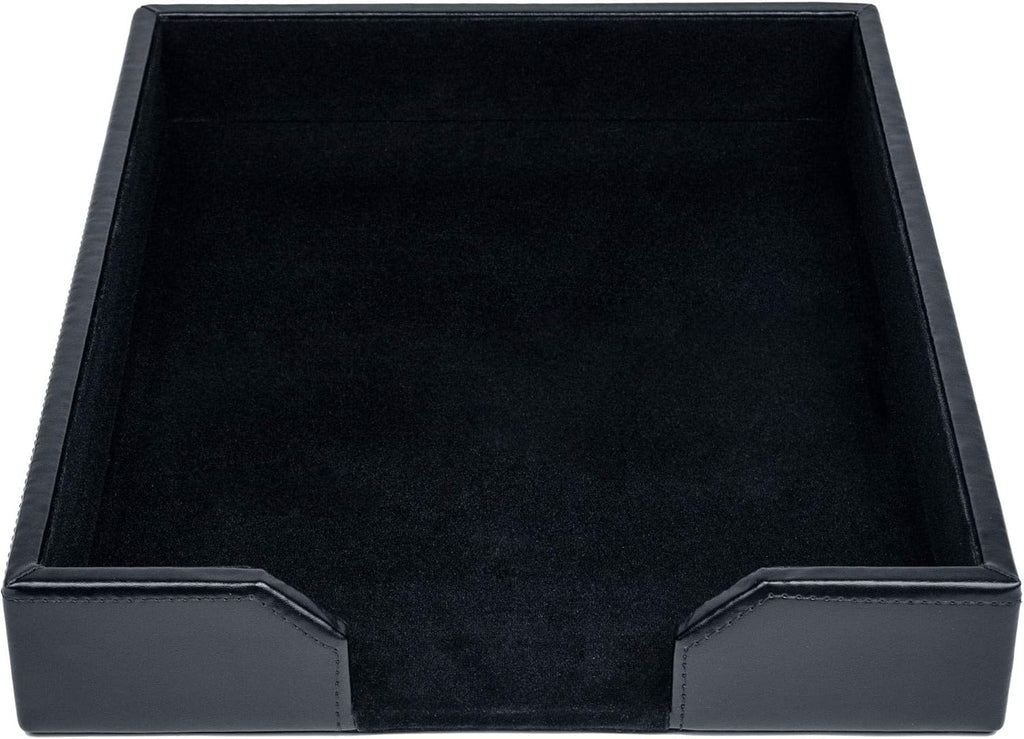 Black Bonded Leather Letter Tray W689
