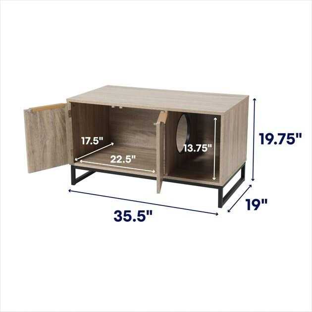 Two Door Bench Cat Litter Box Cover V961