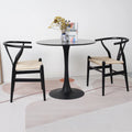 Black 3 Piece Round Dining Table Set L3598