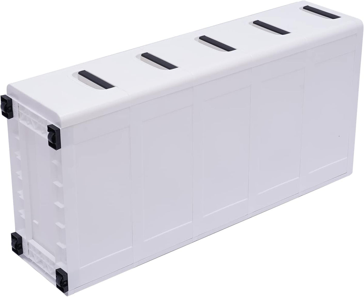 White 5 Drawer Plastic Storage Cabinet with Wheels V785126
