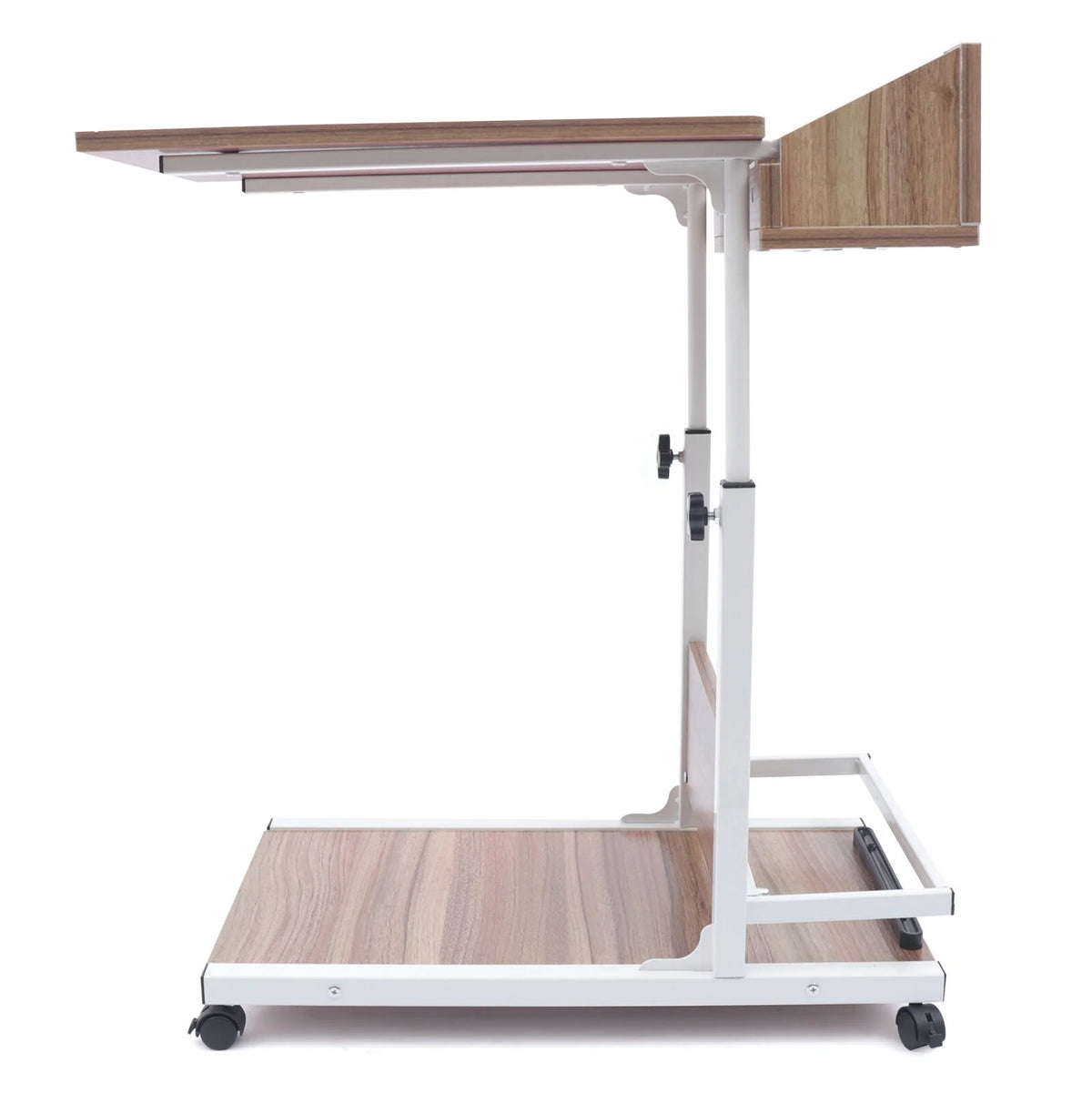 Wooden Bed Side Table with Storage and Wheels A180
