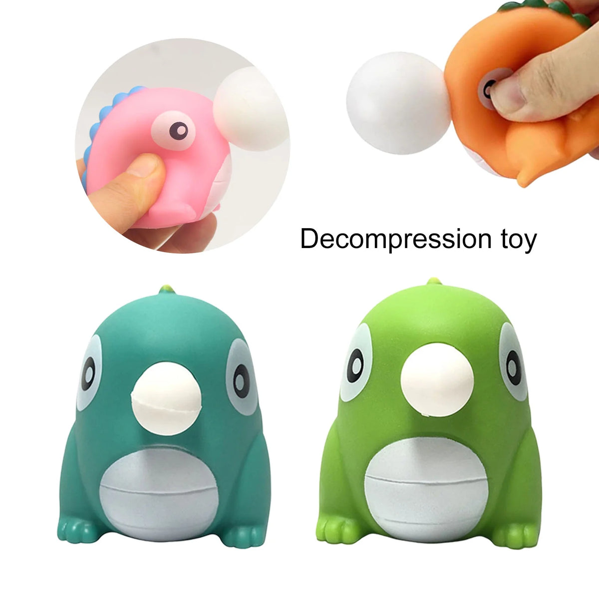 Dinosaur Squeeze Toy Blowing Balloon Soft TPR Stress Relief Toy A418
