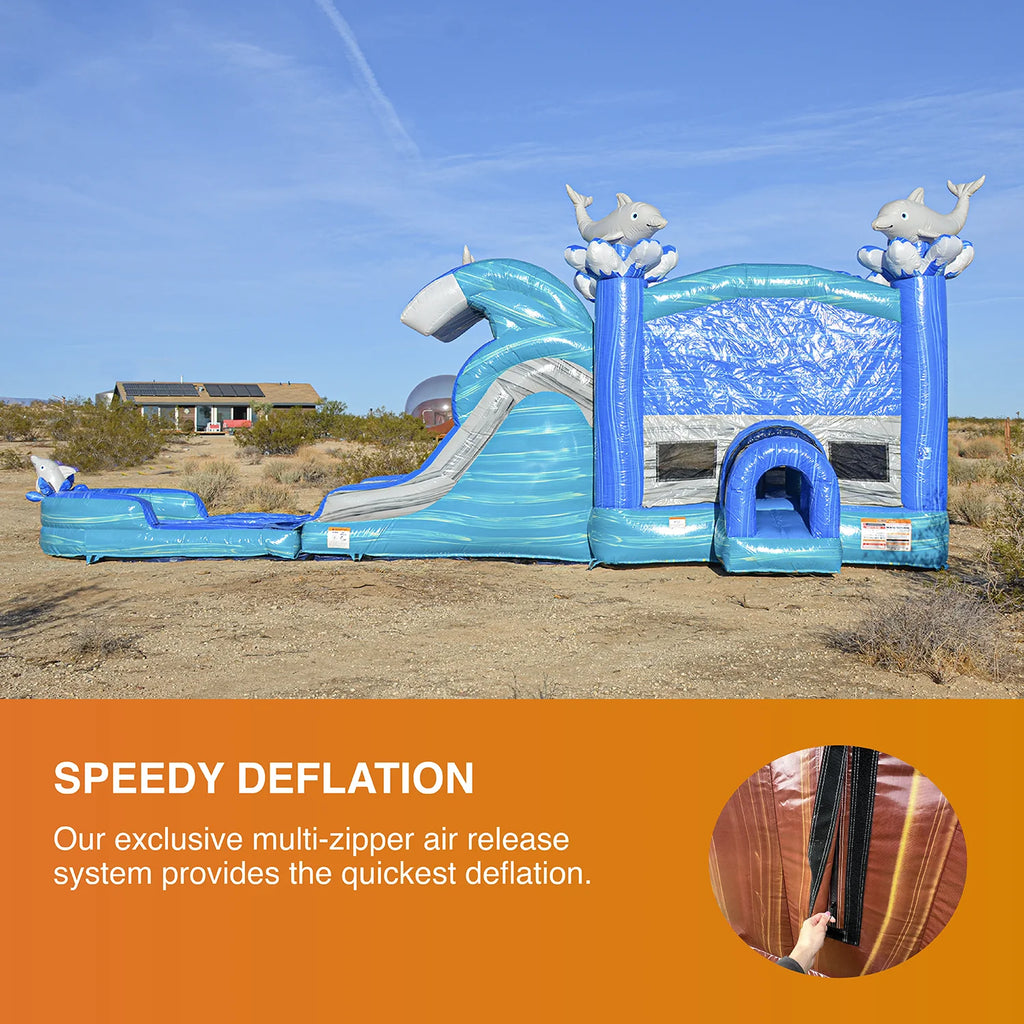 Inflatable Bounce House Water Slide with Pool Q566
