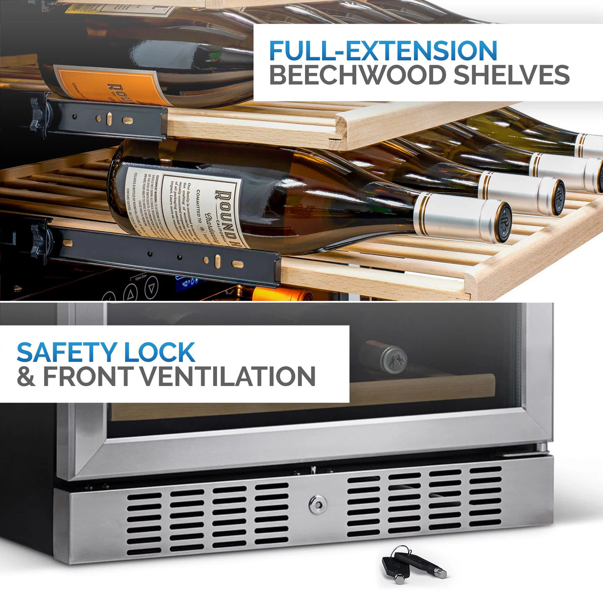 46-Bottle Dual-Zone Compressor Wine Refrigerator U7020