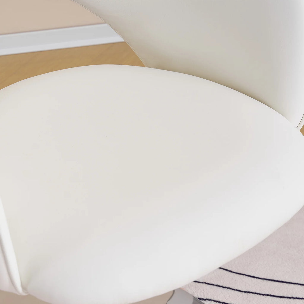 White Faux PU Upholstered Swivel Accent Chair E820