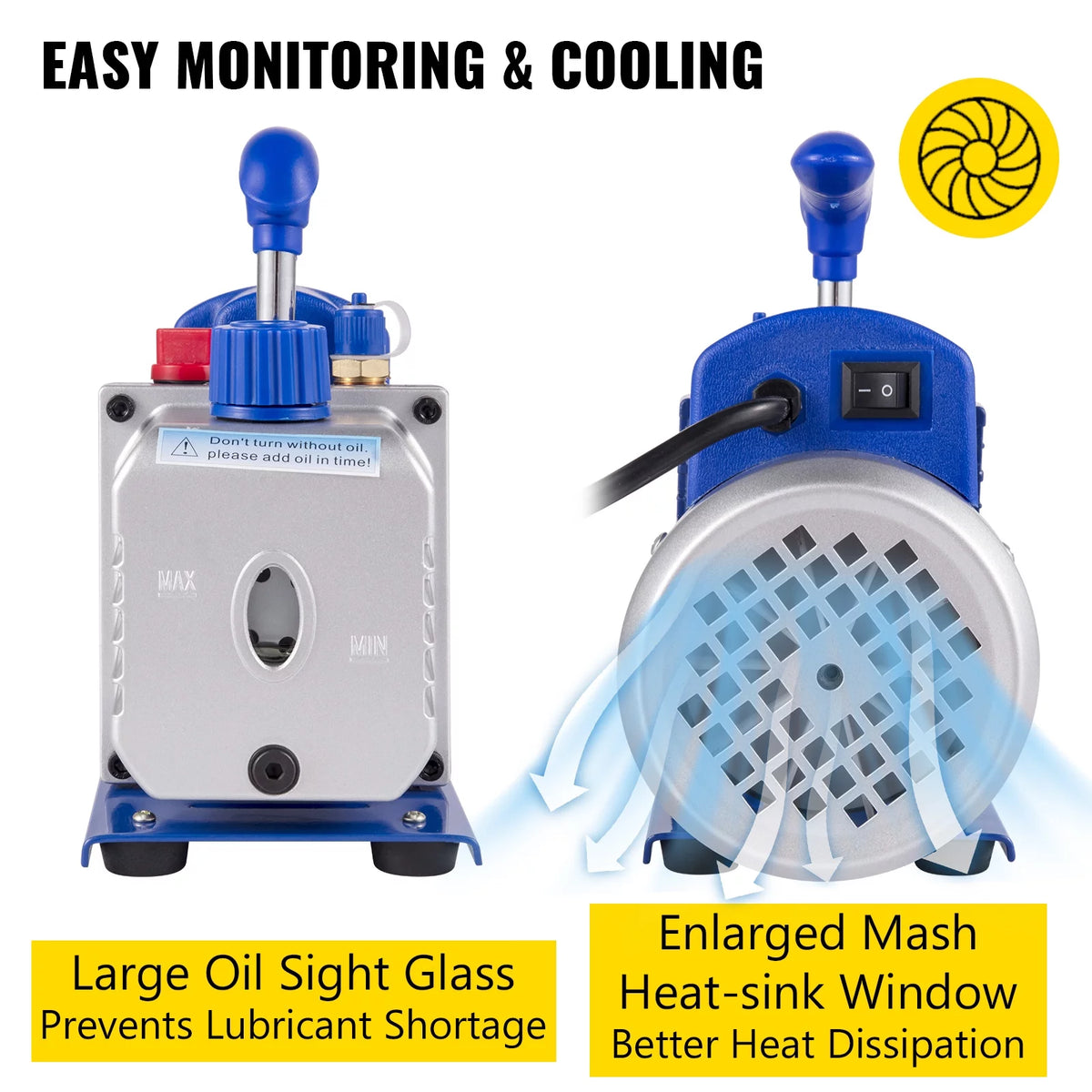 3.6CFM Dual Stages Vacuum Pump with Manifold Gauge Set E7357