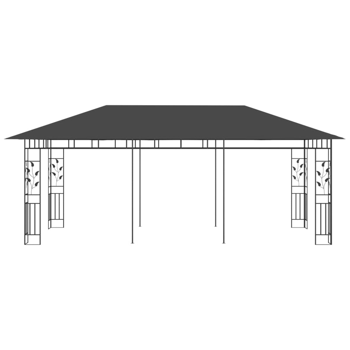 Anthracite Gazebo with Mosquito Net P82823
