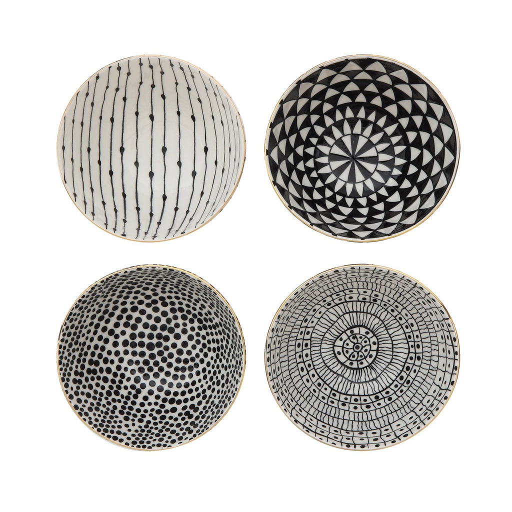 White & Black Bowls (Set of 4) G195