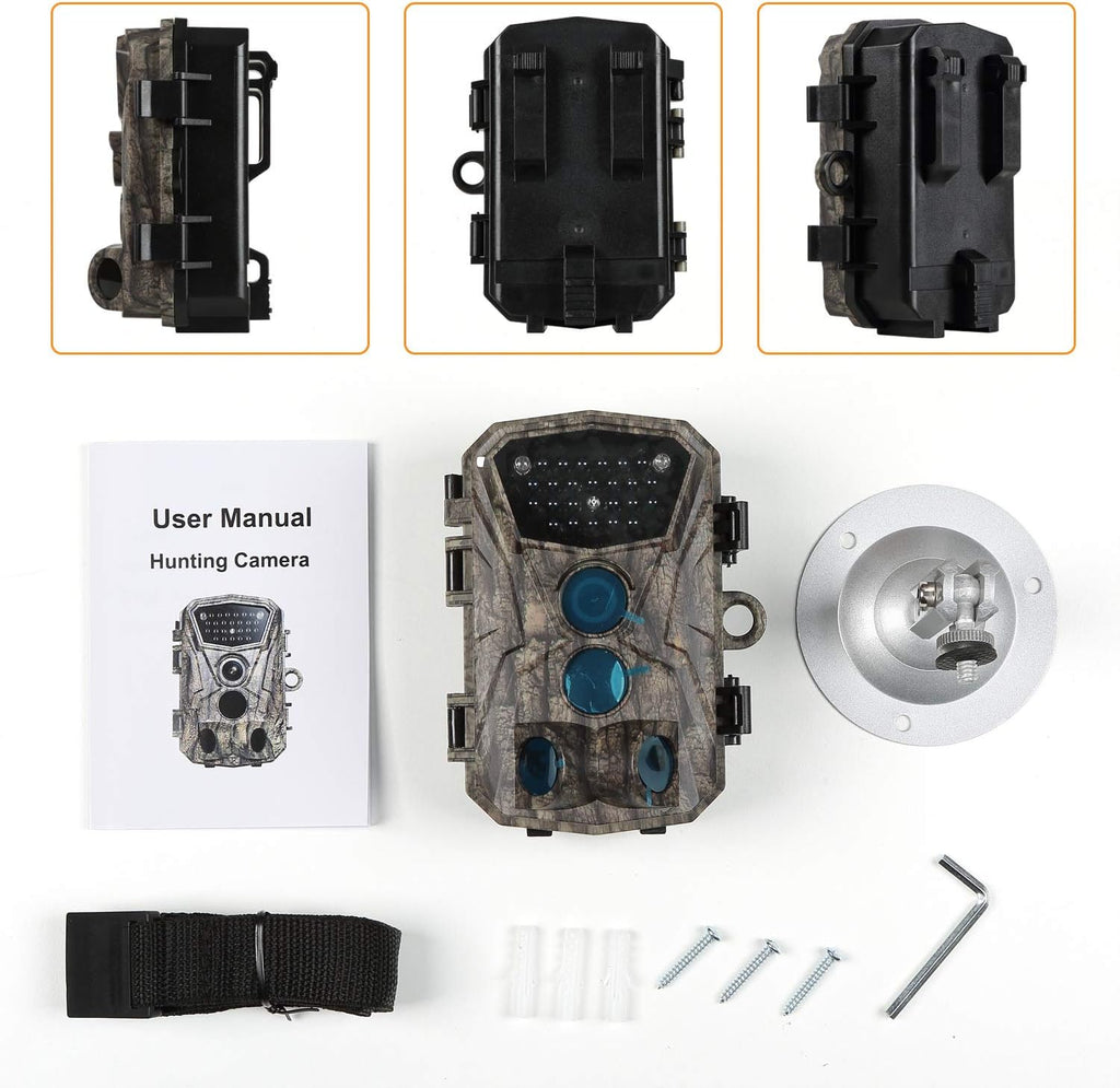2 Pack 18MP 1080P Game Hunting Scouting Camera with 3 Infrared Sensors Motion Activated Night Vision 2.4" LCD H7539