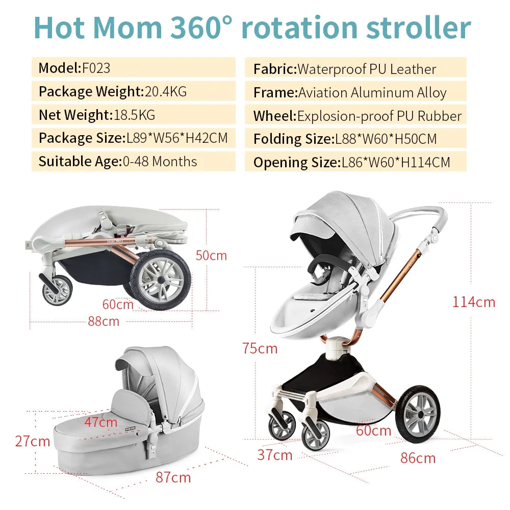 Grey 2 in 1 Baby Stroller with Bassinet Combo P312472
