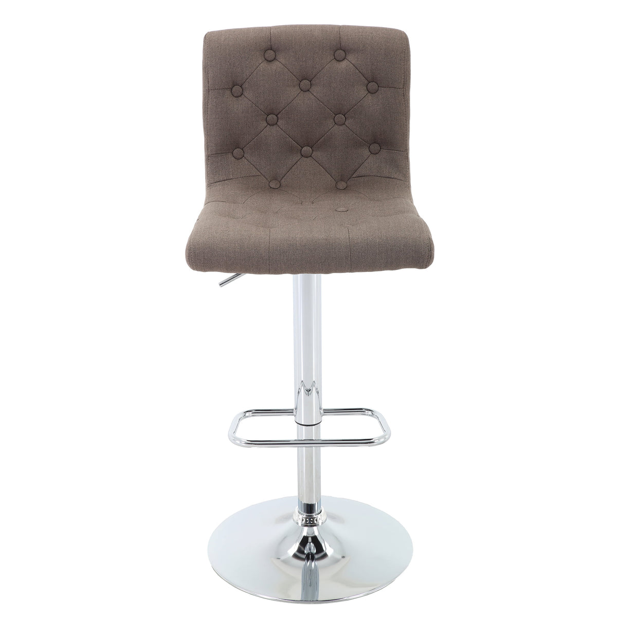 Tufted Swivel Bar Stool with Back, Fabric Upholstered Armless Bar Chair A59753
