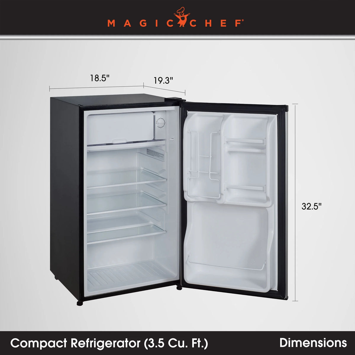 18.5 inch 3.5 Cu. ft. Compact Refrigerator Single Door B918