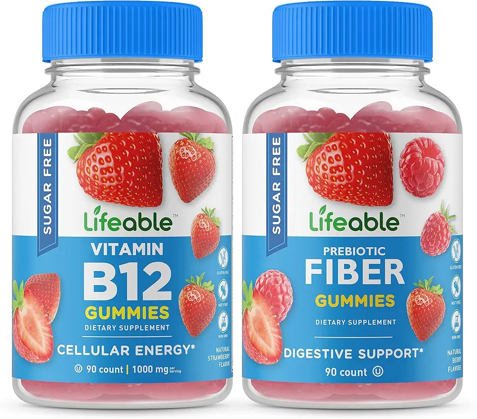 Sugar Free Vitamin B12 Prebiotic Fiber Chewable Gummy Supplement R399
