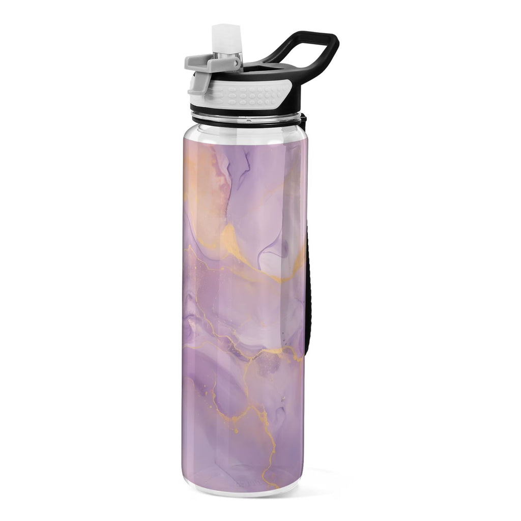 Purple and Gold Marble 32oz Tritan Leakproof Water Bottle with Straw K966811