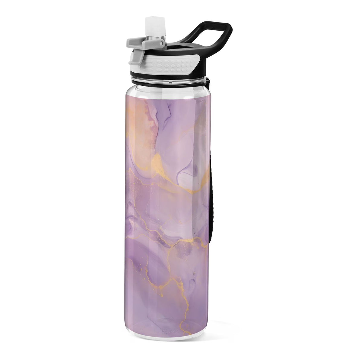 Purple and Gold Marble 32oz Tritan Leakproof Water Bottle with Straw K966811