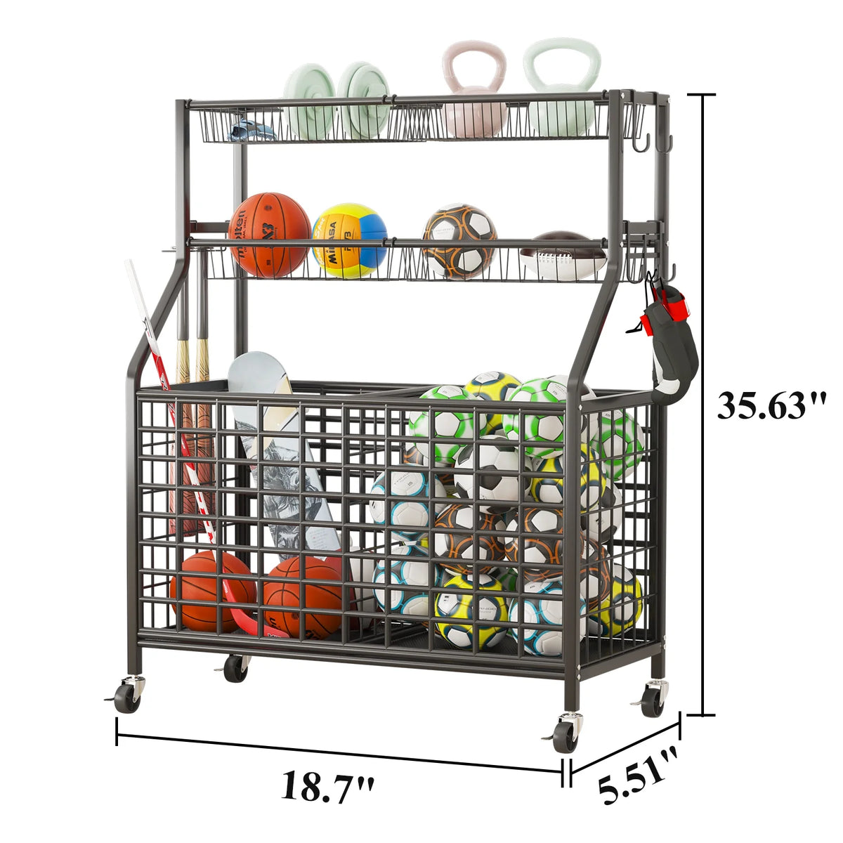 Black Rolling Storage Cart G268