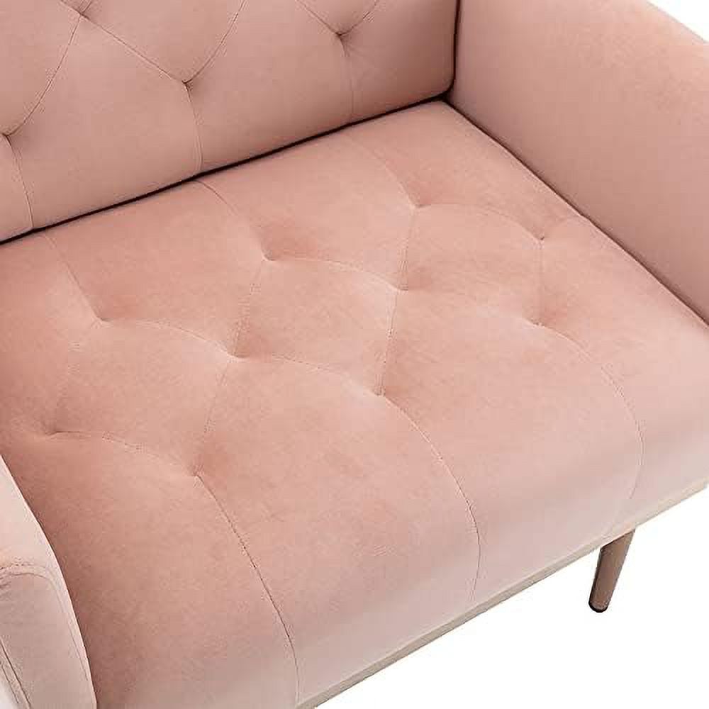 Pink Velvet Single Sofa Arm Chair with Metal Legs V688